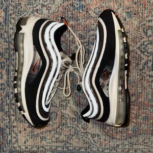 Nike Air Max 97 Black and White with Orange Accents